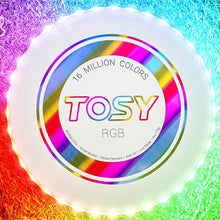 Load image into Gallery viewer, ITEM# 0199   Flying Disc - 16 Million Color RGB or 36 or 360 LEDs, Extremely Bright, Smart Modes, Auto Light Up, Rechargeable, Cool Fun 175g frisbee (Watch Video)
