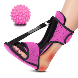 ITEM# 0176   Plantar Fasciitis Night Splint: Foot Brace with Massage Ball | Effective for Foot Pain Relief by Plantar Fasciitis Achilles Tendonitis Foot drop Flat Arch Heel Spur | Comfortable & Easy Use for Women and Men (Watch Video)