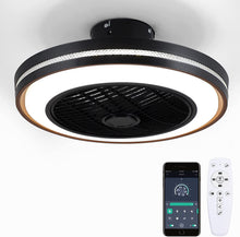 Load image into Gallery viewer, ITEM# 0141   Ceiling Fans With Lights And Remote Control, Modern Low Profile Bladeless Small Ceiling Fan, Flush Mount Enclosed Ceiling Fans (Watch Video)
