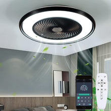 Load image into Gallery viewer, ITEM# 0141   Ceiling Fans With Lights And Remote Control, Modern Low Profile Bladeless Small Ceiling Fan, Flush Mount Enclosed Ceiling Fans (Watch Video)
