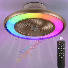 Load image into Gallery viewer, ITEM# 0141   Ceiling Fans With Lights And Remote Control, Modern Low Profile Bladeless Small Ceiling Fan, Flush Mount Enclosed Ceiling Fans (Watch Video)
