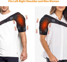 Load image into Gallery viewer, ITEM# 0157   Heated Shoulder Wrap for Men Women, Upgrade Electric Heating Pad Massager with 3 Vibration and Heat Settings and Timer, Shoulder Braces for Rotator Cuff, Joint Capsule, Muscles Pain Relief (Watch Video)
