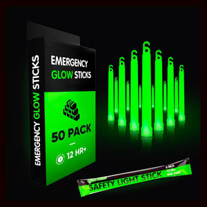 ITEM# 0220   Emergency Glow Sticks with 12 Hours Duration, Individually Wrapped Industrial Grade Glowsticks for Survival Gear, Camping Lights, Power Outages and Military Use (Watch Video)