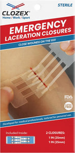 ITEM# 0210   Emergency Laceration Kit - Repair Wounds Without Stitches. FDA Cleared Skin Closure Device for a Wound Up to 1 1/2 Inches in Length. Complete Kit to Clean, Close, and Cover Wounds. (Watch Video)