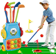 Load image into Gallery viewer, ITEM# 0206   Toddler Golf Set,Kids Golf Clubs with 4 Rods,10 Balls,Quick Assembly Adjustable Cue for Little Hands,Indoor Outdoor Golf Toy (Watch Video)
