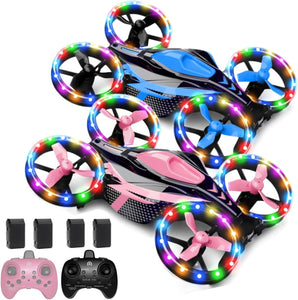 ITEM# 0204   Drones - Toys for Boys And Girls Dual Mode for Land and Fly Match LED Flash Lights wheels with 12 Scene Modes (Watch Video)