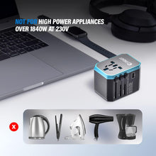 Load image into Gallery viewer, ITEM# 0193   Unidapt Universal Travel Adapter with International Plug, 5.6A Smart Power 3.0A 4 USB 1 Type C, Power Adapter Travel Charger, Outlet Converter Worldwide (Watch Video)
