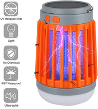 Load image into Gallery viewer, ITEM# 0082   Bug Zapper Light Bulb 2pcs, 3 in 1 Mosquitoes Killer USB Rechargeable Camping Lantern Flashlight Tent Light, IPX6 Waterproof Portable Light Bulb Zapper for Doorway, Corridor, Balcony, Patio (Watch Video)
