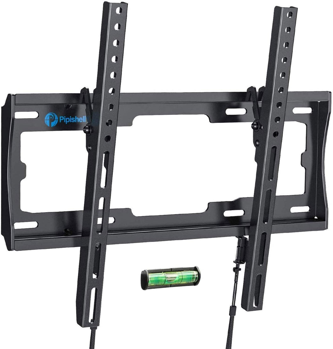 ITEM# 0124   UL Listed Tilt TV Wall Mount Bracket Low Profile for Most 23-55 Inch LED LCD OLED 4K Flat Curved TVs up to 99lbs Max VESA 400x400mm, 8° Tilting for Anti-Glaring, Fits 8-16 inch Wood Stud (Watch Video)