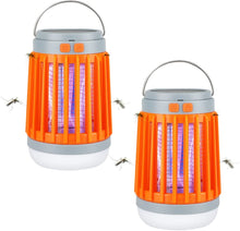 Load image into Gallery viewer, ITEM# 0082   Bug Zapper Light Bulb 2pcs, 3 in 1 Mosquitoes Killer USB Rechargeable Camping Lantern Flashlight Tent Light, IPX6 Waterproof Portable Light Bulb Zapper for Doorway, Corridor, Balcony, Patio (Watch Video)
