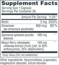 Load image into Gallery viewer, ITEM# 0158   MD Process GlucoBerry Maqui Berry Extract with Chromium Picolinate, Biotin, and Gymnema Sylvestre for Kidney Support - Doctor Formulated Dietary Supplement - 30 Capsules (Watch Video)
