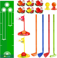 Load image into Gallery viewer, ITEM# 0206   Toddler Golf Set,Kids Golf Clubs with 4 Rods,10 Balls,Quick Assembly Adjustable Cue for Little Hands,Indoor Outdoor Golf Toy (Watch Video)
