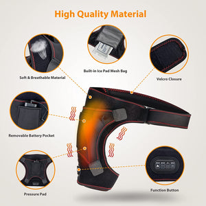 ITEM# 0157   Heated Shoulder Wrap for Men Women, Upgrade Electric Heating Pad Massager with 3 Vibration and Heat Settings and Timer, Shoulder Braces for Rotator Cuff, Joint Capsule, Muscles Pain Relief (Watch Video)