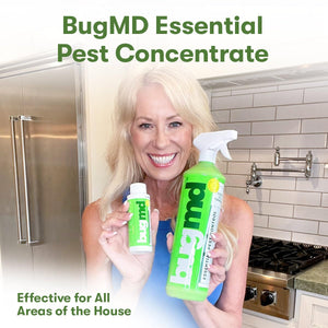 ITEM# 0170   BugMD Starter Kit - Essential Oil Pest Concentrate (2 Pack), Plant-Powered Bug Spray Quick Kills Flies, Ants, Fleas, Ticks, Roaches, Mosquitoes and More