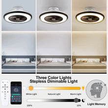 Load image into Gallery viewer, ITEM# 0141   Ceiling Fans With Lights And Remote Control, Modern Low Profile Bladeless Small Ceiling Fan, Flush Mount Enclosed Ceiling Fans (Watch Video)
