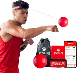 ITEM# 0224   Original with App, Used by Celebrities - MMA Gear Boxing Ball - Boxing Reflex Ball with Adjustable Strap - Interactive Boxball App Integration - 1 Pack