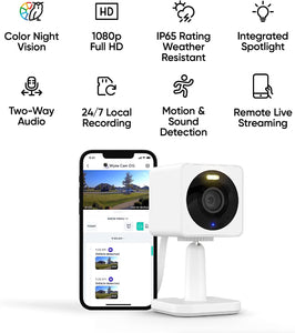 ITEM# 0188   Cam OG 1080p HD Wi-Fi Security Camera - Indoor/Outdoor, Color Night Vision, Spotlight, 2-Way Audio, Cloud & Local storage- Ideal for Home Security, Baby, Pet Monitoring - Alexa & Google Assistant (Watch Video)