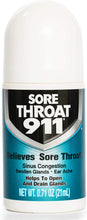 Load image into Gallery viewer, ITEM# 0139   Sore Throat 911 Relieves Sore Throat Sinus Congestion Swollen Glands Ear Ache Helps to Open and Drain Glands 0.71 Ounce (21ml) (Pack of 1) Watch Video)
