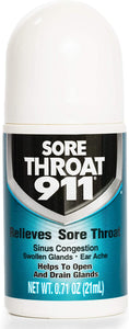 ITEM# 0139   Sore Throat 911 Relieves Sore Throat Sinus Congestion Swollen Glands Ear Ache Helps to Open and Drain Glands 0.71 Ounce (21ml) (Pack of 1) Watch Video)