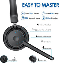 Load image into Gallery viewer, ITEM# 0132   Mopchnic Bluetooth Headset, Wireless Headset with Upgraded Microphone AI Noise Canceling, On Ear Bluetooth Headset with USB Dongle for Office Call Center Skype Zoom Meeting Online Class Trucker (Watch Video)
