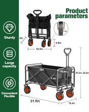 Load image into Gallery viewer, ITEM# 0221   Collapsible Folding Wagon, Heavy Duty Utility Beach Wagon Cart, Outdoor Camping Wagon (Watch Video)
