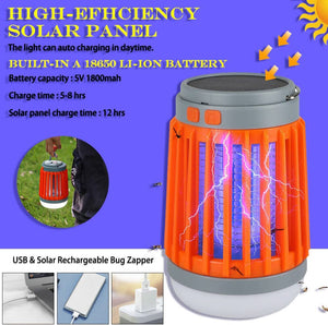 ITEM# 0082   Bug Zapper Light Bulb 2pcs, 3 in 1 Mosquitoes Killer USB Rechargeable Camping Lantern Flashlight Tent Light, IPX6 Waterproof Portable Light Bulb Zapper for Doorway, Corridor, Balcony, Patio (Watch Video)