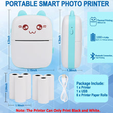 Load image into Gallery viewer, ITEM# 0195   Printers with 6 Rolls Printing Paper for Android iOS Smartphone, BT Inkless Printing Gift for Label Receipt Photo Notes Study Home Office (Watch Video)
