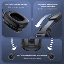 Load image into Gallery viewer, ITEM# 0134   Bluetooth Headset, Bluetooth Headset with Microphone AI Noise Cancelling with USB Dongle, 164ft Long Wireless Range &amp; 60 Hrs Working Time, Wireless Headset for Computer with Mute (Watch Video)

