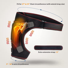 Load image into Gallery viewer, ITEM# 0157   Heated Shoulder Wrap for Men Women, Upgrade Electric Heating Pad Massager with 3 Vibration and Heat Settings and Timer, Shoulder Braces for Rotator Cuff, Joint Capsule, Muscles Pain Relief (Watch Video)
