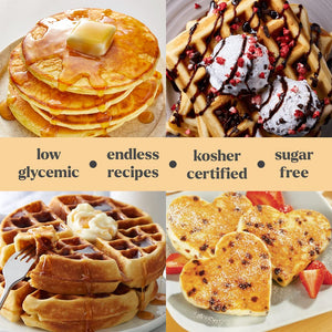 ITEM# 0219   Keto Pancake & Waffle Zero Carb Mix - Keto and Gluten Free Pancake and Waffle Mix - 0g Net Carbs Per Serving - No Erythritol, Easy to Make - No Nut Flours - No Sugar Alcohols - Non-GMO - Makes 8 Pancakes (9.8 oz)