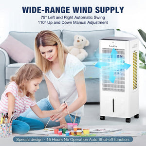 ITEM# 0072  Portable Evaporative Air Cooler, 3-IN-1 Air Cooler with Fan & Humidifier, Oscillation Swamp Cooler with 3 Wind Speeds, 3 Modes, 4 Ice Packs, 12H Timer, Remote, for Bedroom Office Home  (Watch Video)
