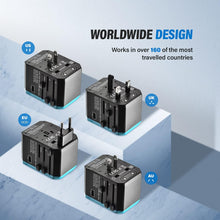 Load image into Gallery viewer, ITEM# 0193   Unidapt Universal Travel Adapter with International Plug, 5.6A Smart Power 3.0A 4 USB 1 Type C, Power Adapter Travel Charger, Outlet Converter Worldwide (Watch Video)
