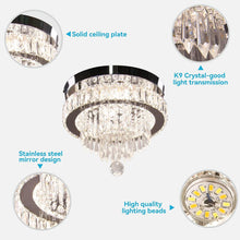 Load image into Gallery viewer, ITEM# 0180   Dimmable Crystal Chandeliers 11.8&quot; LED Flush Mount Ceiling Chandelier Modern Crystal Ceiling Light Fixtures for Bedroom Dining Room Hallway (2700K/4000K/6500K) Watch Video
