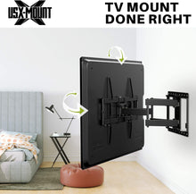 Load image into Gallery viewer, ITEM# 0126   MOUNT Full Motion TV Wall Mount for Most 47-84 inch Flat Screen/LED/4K TV, TV Mount Bracket Dual Swivel Articulating Tilt 6 Arms, Max VESA 600x400mm, Holds up to 132lbs, Fits 8” 12” 16&quot; Wood Studs (Watch Video)
