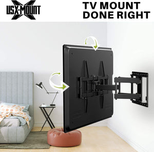 ITEM# 0126   MOUNT Full Motion TV Wall Mount for Most 47-84 inch Flat Screen/LED/4K TV, TV Mount Bracket Dual Swivel Articulating Tilt 6 Arms, Max VESA 600x400mm, Holds up to 132lbs, Fits 8” 12” 16" Wood Studs (Watch Video)