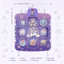 Load image into Gallery viewer, ITEM# 0196   Dance Mat - Unicorn Toy for Electronic Dance Pad with 5 Game Modes, Built-In Music, Touch Sensitive Light Up LED Musical Mat (Watch Video)
