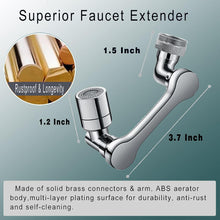 Load image into Gallery viewer, ITEM# 0182   1080° Swivel-Faucet-Extender Universal Sink-Aerator - 2 Mode Splash Water Filter Extension, Kitchen Bathroom 360° Rotatable Spray Attachment, Multifunctional Robotic Arm -Wash Hand/Hair/Face (Watch Video)
