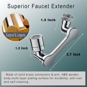 ITEM# 0182   1080° Swivel-Faucet-Extender Universal Sink-Aerator - 2 Mode Splash Water Filter Extension, Kitchen Bathroom 360° Rotatable Spray Attachment, Multifunctional Robotic Arm -Wash Hand/Hair/Face (Watch Video)