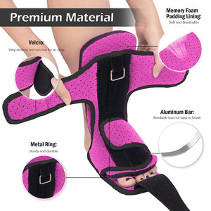 ITEM# 0176   Plantar Fasciitis Night Splint: Foot Brace with Massage Ball | Effective for Foot Pain Relief by Plantar Fasciitis Achilles Tendonitis Foot drop Flat Arch Heel Spur | Comfortable & Easy Use for Women and Men (Watch Video)