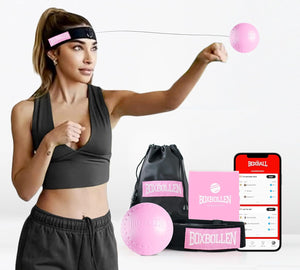 ITEM# 0224   Original with App, Used by Celebrities - MMA Gear Boxing Ball - Boxing Reflex Ball with Adjustable Strap - Interactive Boxball App Integration - 1 Pack