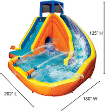 Load image into Gallery viewer, ITEM# 0187   Sidewinder Blast Water Park, Length: 15 ft, Width: 16 ft 10 in, Height: 10 ft 5 in, Inflatable Outdoor Backyard Water Slide Splash Bounce Climbing Toy, Multi (Watch Video)
