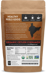 ITEM# 0143   Organic Ceylon Cinnamon Powder | Perfect for Baking, Cooking & Smoothies | 100% Raw from Sri Lanka | 8oz/226g Resealable Kraft Bag (Watch Video)