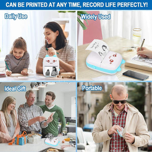 ITEM# 0195   Printers with 6 Rolls Printing Paper for Android iOS Smartphone, BT Inkless Printing Gift for Label Receipt Photo Notes Study Home Office (Watch Video)
