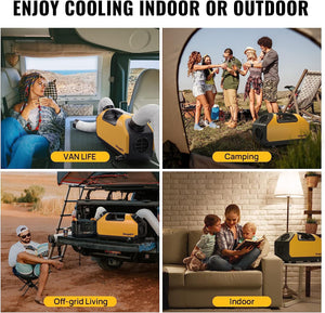 ITEM# 0166   BougeRV Portable Air Conditioner, 2899BTU Tent Air Conditioner, 250W Low Power Consumption, 24VDC, 3 Wind Speeds for Van Life, Camping Tent, Outdoor, Indoor (Watch Video)