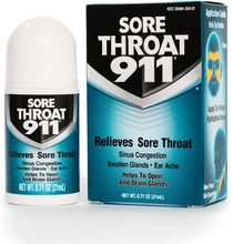 Load image into Gallery viewer, ITEM# 0139   Sore Throat 911 Relieves Sore Throat Sinus Congestion Swollen Glands Ear Ache Helps to Open and Drain Glands 0.71 Ounce (21ml) (Pack of 1) Watch Video)
