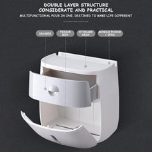 Load image into Gallery viewer, ITEM# 0002   Toilet Paper Roll Holder with Storage Drawer Bathroom Tissue Box Wall Organizer Shower Facial Tissue Holder for Roll Toilet Paper (Watch Video)
