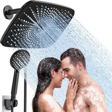 Load image into Gallery viewer, ITEM# 0004   12 Inch High Pressure Rain Shower Head -Shower Heads with 5 Modes Handheld Spray Combo- Wide RainFall shower with 70&quot; Hose - Adjustable Dual Showerhead with Anti-Clog Nozzles (Watch Video)
