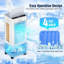 Load image into Gallery viewer, ITEM# 0072  Portable Evaporative Air Cooler, 3-IN-1 Air Cooler with Fan &amp; Humidifier, Oscillation Swamp Cooler with 3 Wind Speeds, 3 Modes, 4 Ice Packs, 12H Timer, Remote, for Bedroom Office Home  (Watch Video)
