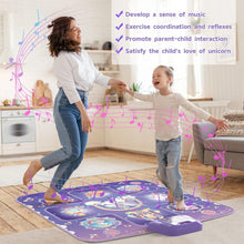 Load image into Gallery viewer, ITEM# 0196   Dance Mat - Unicorn Toy for Electronic Dance Pad with 5 Game Modes, Built-In Music, Touch Sensitive Light Up LED Musical Mat (Watch Video)
