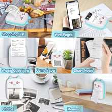 Load image into Gallery viewer, ITEM# 0195   Printers with 6 Rolls Printing Paper for Android iOS Smartphone, BT Inkless Printing Gift for Label Receipt Photo Notes Study Home Office (Watch Video)
